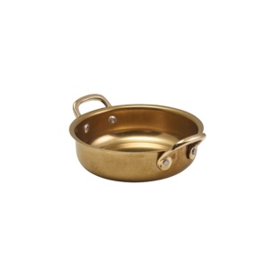 Vas rotund servire Gold Vintage Steel 13.5x3.75cm SRD14GDV