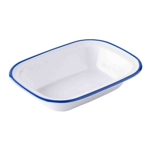 Vas servire dreptunghiular melamina Canteen alb/albastru 900ml 12080EU
