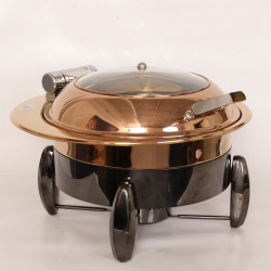 Chafing dish combo rotund 4L, negru copper