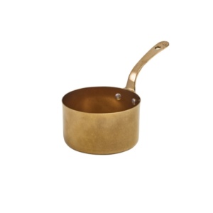 Mini sosiera cu maner Gold Vintage Steel 9x5.25cm SMS9GDV