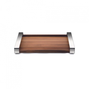 Tava servire lemn nuc si inox 50x32cm Mepra 23078850A