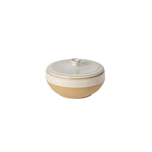 Vas rotund ceramica cu capac Marrakesh sable blanc 15cm 500ml 2VGH151-SBL