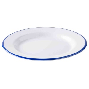 Farfurie melamina Canteen alb/albastru 26cm 12173EU