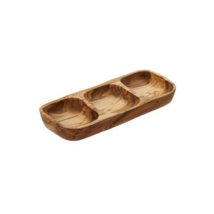Platou servire 3 compartimente lemn maslin 30x15x3.5cm S6004