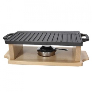Set platou grill cu placa fonta si incalzitor 37x23cm Fusion W8458GBFUTA