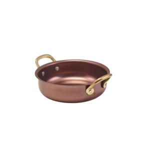 Vas rotund servire Copper Vintage Steel 13.5x3.75cm SRD14CV