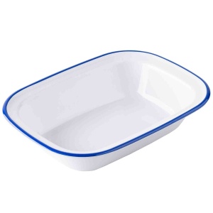 Vas servire dreptunghiular melamina Canteen alb/albastru 1500ml 12169EU