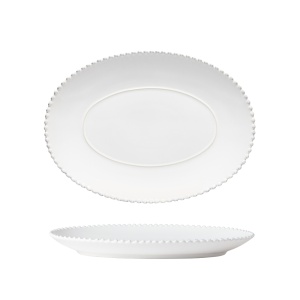 Platou oval Pearl White 40x30cm PEA401-WHI