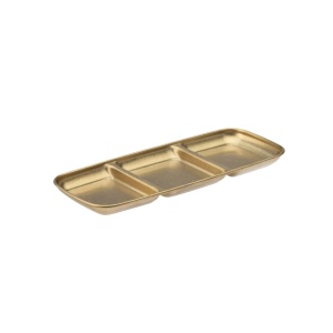 Platou servire 3 compartimente Utopia Gold Vintage Steel 22x9cm F81013