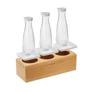 Set 3 carafe cu suport bambus 1500ml S1007