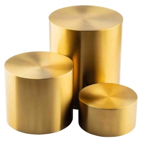 Set 3 inaltatoare bufet rotunde inox auriu 21x23 cm 12706