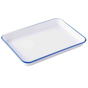 Tava servire melamina Canteen alb/albastru 40.5x29 cm 12168EU