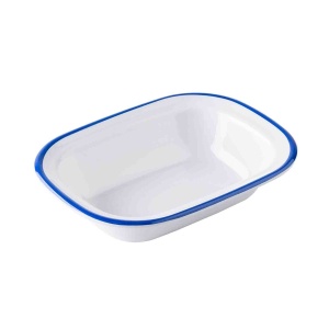 Vas servire dreptunghiular melamina Canteen alb/albastru 540ml 12079EU