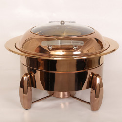 Chafing dish combo rotund 4L, cupru