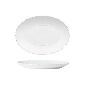 Platou oval Pearl White 34x25cm PEA331-WHI