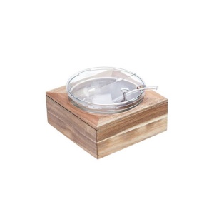 Set bol iaurt cu suport lemn acacia 2500ml 26x26cm S5101