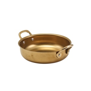 Vas rotund servire Gold Vintage Steel 15.5x4cm SRD16GDV