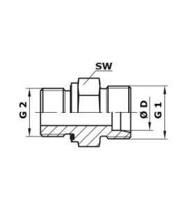 Adaptor drept, Filet BSPP-METRIC - Img 2