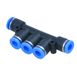 Racord pneumatic Push-In multi-T din polimer- aer comprimat