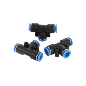 Conector rapid pneumatic tip T PUSH-IN pentru tub aer comprimat 4 mm, 6 mm, 8 mm, 10 mm, 12 mm