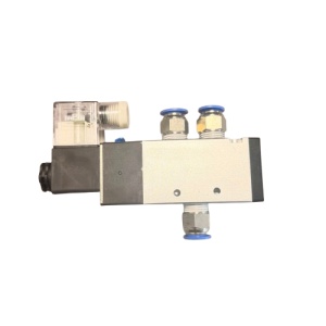 Electrovalvă pneumatică 4V310 5/2, 220V AC echipată cu racorduri