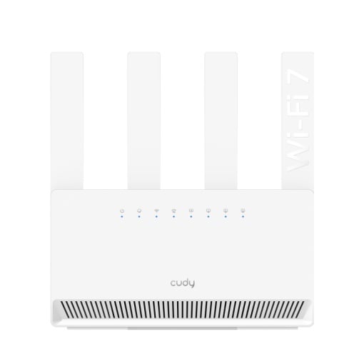 CUDY BE3600 Gigabit Dual Band Wi-Fi 7 Router, Chipset Broadcom, 802.11be/ax/ac/a/b/g/n, 2882Mbps at 5GHz + 688Mbps at 2.4GHz, 4 x 10/100/1000Mbps Ports, 4 x 5dBi fixed antennas, WiFi router/AP/ Repeater/WISP Mode, PPTP/L2TP/OpenVPN/WireGuard, MLO,