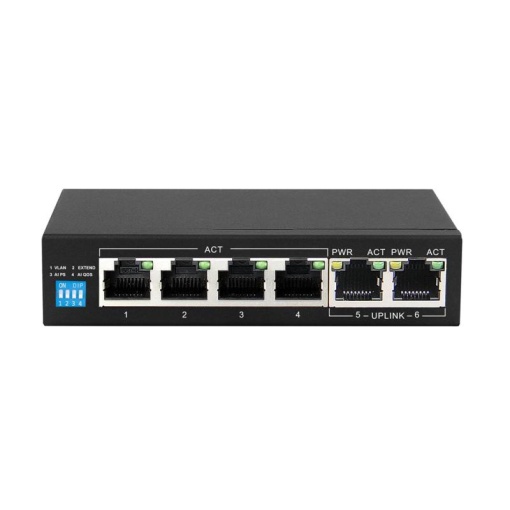 Extralink KRIOS PoE Switch 4x Gigabit PoE/PoE+ 2x RJ45 Uplink Gigabit 60W