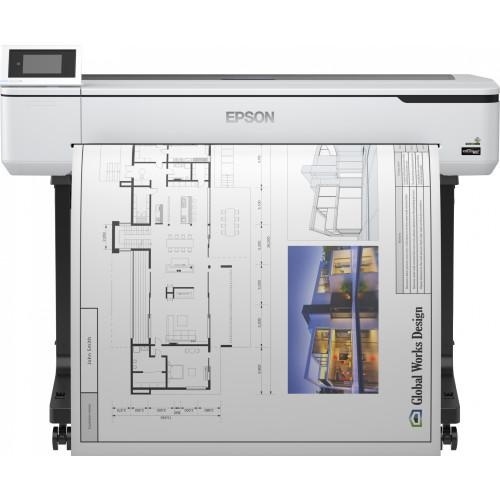 Plotter Epson Surecolor T5100 36", format A0, 4 culori, rezolutie max 2400 x 1200 DPI, memorie 1GB RAM, limbaje de printare: RTL, HP-GL2, ESC/P, Auto cutter, stand ,ecran tactil 10.9cm, interfata: USB2.0, Retea, WI-FI, consumabile: C13T40C140,