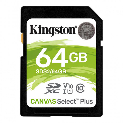 Card de Memorie SD Kingston Canvas Select Plus 64GB, Class 10