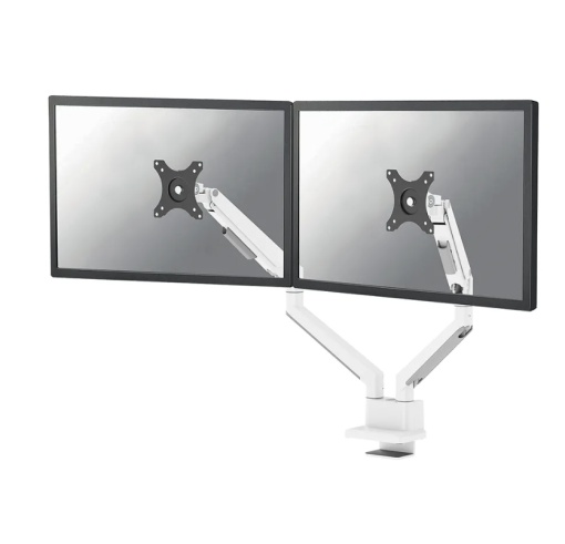 Brat dublu monitor Neomounts DS70-250WH2; pentru display-uri cu diagonale 17"-32", sistem de prindere VESA 75x75~100x100, greutate maxima suportata 9 - per ecrankg, full motion, tilt +45°, swivel 90°, rotate 180°; gas spring; culoare argintiu. Garantie 5