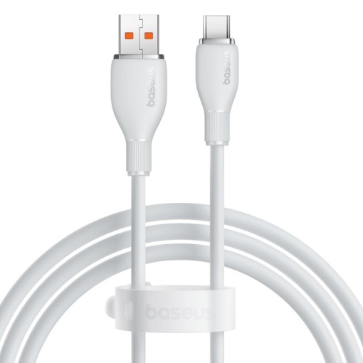 Cablu alimentare si date Baseus Pudding, Fast Charging, USB la USB Type- C 100W, lungime 1.2m, alb