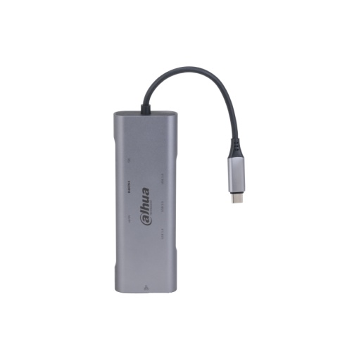 Dahua 8 in 1 USB 3.1 Type-C to USB 3.0 + HDMI (Supports 4K@30 Hz) + RJ45(Gbit) + SD/TF + PD Docking Station (100W charging and data), Aluminum Alloy