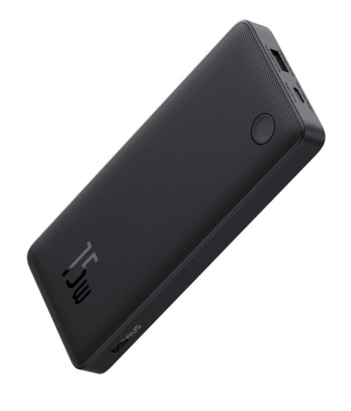 Baterie externa Baseus Airpow Lite, 10000mAh, 15W, 1 x USB; 1 x USB Type-C IN/OUT, total 3A (include cablu 30cm USB la USB Type-C), negru