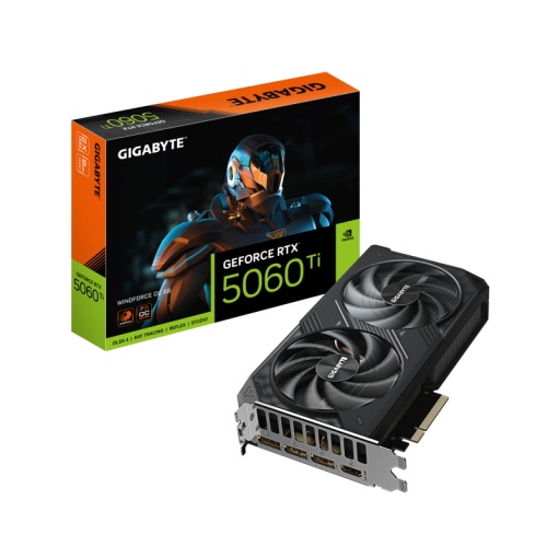 Placa Video GIGABYTE GEFORCE RTX 5060 TI WINDFORCE OC 8GB GDDR7 128 bit, PCIE 5.0, 1x HDMI 3x DP