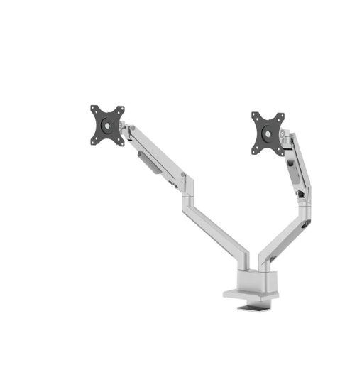 Brat dublu monitor Neomounts DS70-250SL2; pentru display-uri cu diagonale 17"-32", sistem de prindere VESA 75x75~100x100, greutate maxima suportata 9 - per ecrankg, full motion, tilt +45°, swivel 90°, rotate 180°; gas spring; culoare argintiu. Garantie 5