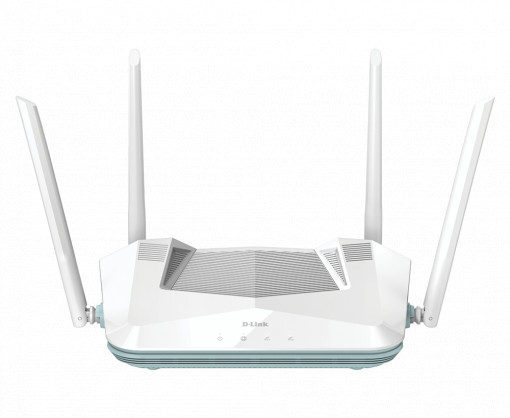 D-LINK AX3200 Smart Router Dual-Band R32, Interfata: 4 x 10/100/1000, 1 x WAN GB, Standarde wireless: IEEE 802.11ax/ac/n/g/b/k/v/a/h, IEEE 802.3u/ab, 4 x antene externe, viteza wireless: 2.4 GHz Up to 800 Mbps, 5 GHz Up to 2402 Mbps, Dimensiuni: 228.30 x