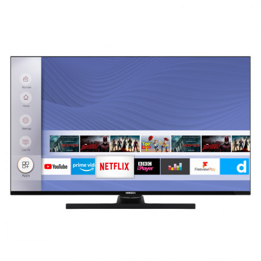 LED TV HORIZON 4K-SMART 43HL8530U/B, 43" D-LED, 4K Ultra HD (2160p), HDR10 / HLG + MicroDimming, Digital TV-Tuner DVB-S2/T2/C, CME 400Hz, HOS 3.0 SmartTV-UI (WiFi built-in) +Netflix +AmazonAlexa +Youtube, 1xLAN (RJ45), Wireless Display, DLNA 1.5,