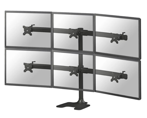 Suport 6 monitoare de birou Neomounts FPMA-D700DD6; pentru display-uri cu diagonale 10"-27", sistem de prindere VESA 100x100~100x100, greutate maxima suportata 8 - per ecrankg, full motion, tilt +180°, swivel +180°, rotate +360°; inaltime reglabila
