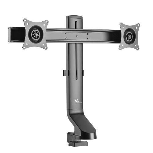 Suport monitor de birou Neomounts FPMA-D860DBLACK; pentru display-uri cu diagonale 10"-27", sistem de prindere VESA 75x75~100x100, suporta 2 ecrane, greutate maxima suportata 7kg per ecran, full motion, tilt +10°, -10°, swivel +10°, -10°, +180°, -180°;