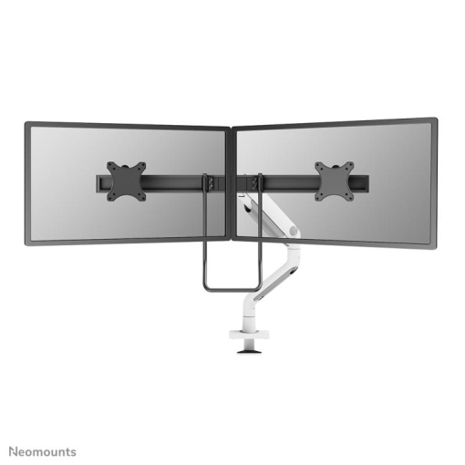 Brat dublu monitor Neomounts DS75S-950WH2; pentru display-uri cu diagonale 17"-32", sistem de prindere VESA 75x75~100x100, greutate maxima suportata 8 - per ecrankg, full motion, tilt 60°, swivel 90°, rotate 180°, distanta fata de perete 204-741mm; gas