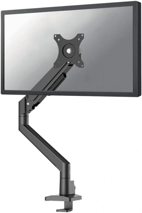 Brat pentru monitor Neomounts, tip full motion, pentru display-uri cu diagonale 17"-35", sistem de prindere VESA 75x75~100x100mm, greutate maxima suportata 9kg pentru ecranele plate si 8kg pentru ecranele curbate, tilt +45°, -45°, swivel +45°, -45°,
