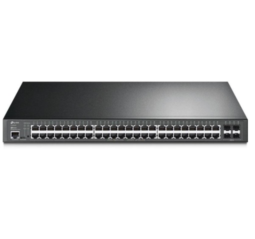 "JetStream™ 52-Port Gigabit L2+ Managed Switch with 48-Port PoE+ PORT: 48× Gigabit PoE+ Ports, 4× Gigabit SFP Slots, RJ45/Micro-USB Console Port SPEC: 802.3at/af, 384 W PoE Power, 1U 19-inch Rack-mountable Steel Case FEATURE: Integration with JetStream™