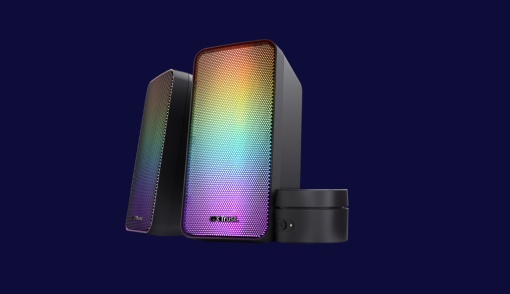 Trust GXT 611 WEZZ 2.0 Speaker Set LED Remote control wired Controls on/off, volume control, right Connection type wired Cable length power cable 180 cm Cable length audio cable 180 cm Cable length satellite cable 120 cm Power output (peak) 12 W Power