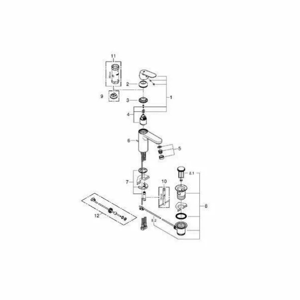 Baterie lavoar Grohe Eurosmart Cosmopolitan M crom lucios - Img 3