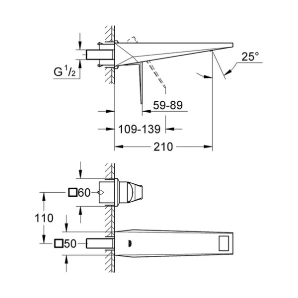 Baterie lavoar incastrata Grohe Allure Brilliant M monocomanda crom periat Supersteel - Img 3