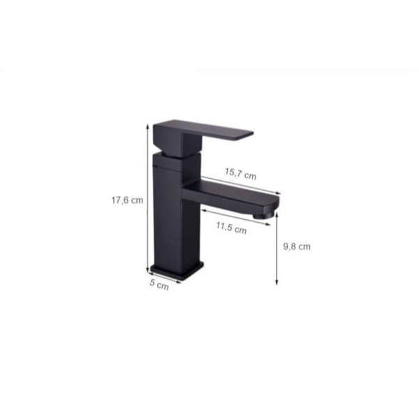 Baterie lavoar PRO QUADRO Low 3020-A, Montaj pe blat, inaltime 18cm, finisaj Negru Mat - Img 5