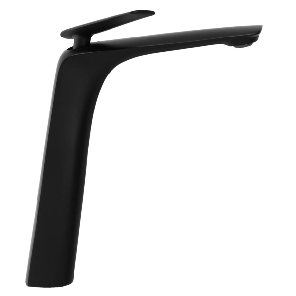 Baterie Lavoar REA JAGER BLACK HIGH, Montaj Pe Blat, Capat Fix, Monocomanda, Inaltime 28.5 Cm, Negru - Img 2