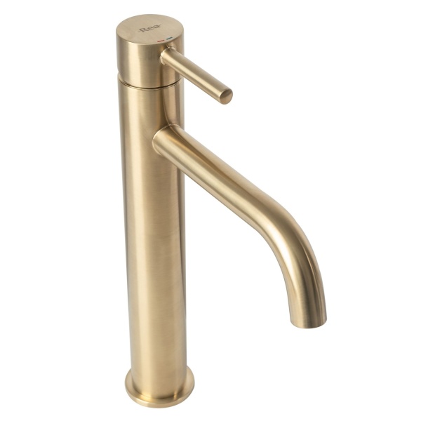 Baterie lavoar REA LUNGO GOLD, Inaltime 28cm, finisaj Auriu Periat - Img 5