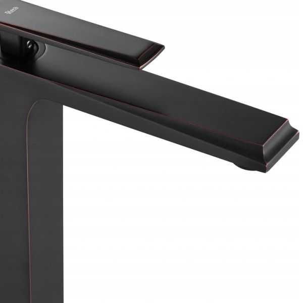 Baterie Lavoar REA ROMANO OLD BLACK HIGH, Montaj Pe Blat, Capat Fix, Inaltime 27 Cm, Finisaj Negru Mat - Img 3