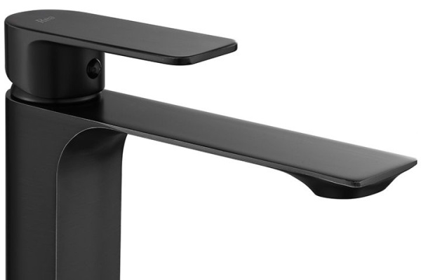 Baterie Lavoar REA URBAN BLACK LOW, Montaj Pe Blat, Capat Fix, Inaltime 15 Cm, Finisaj Negru Mat - Img 3